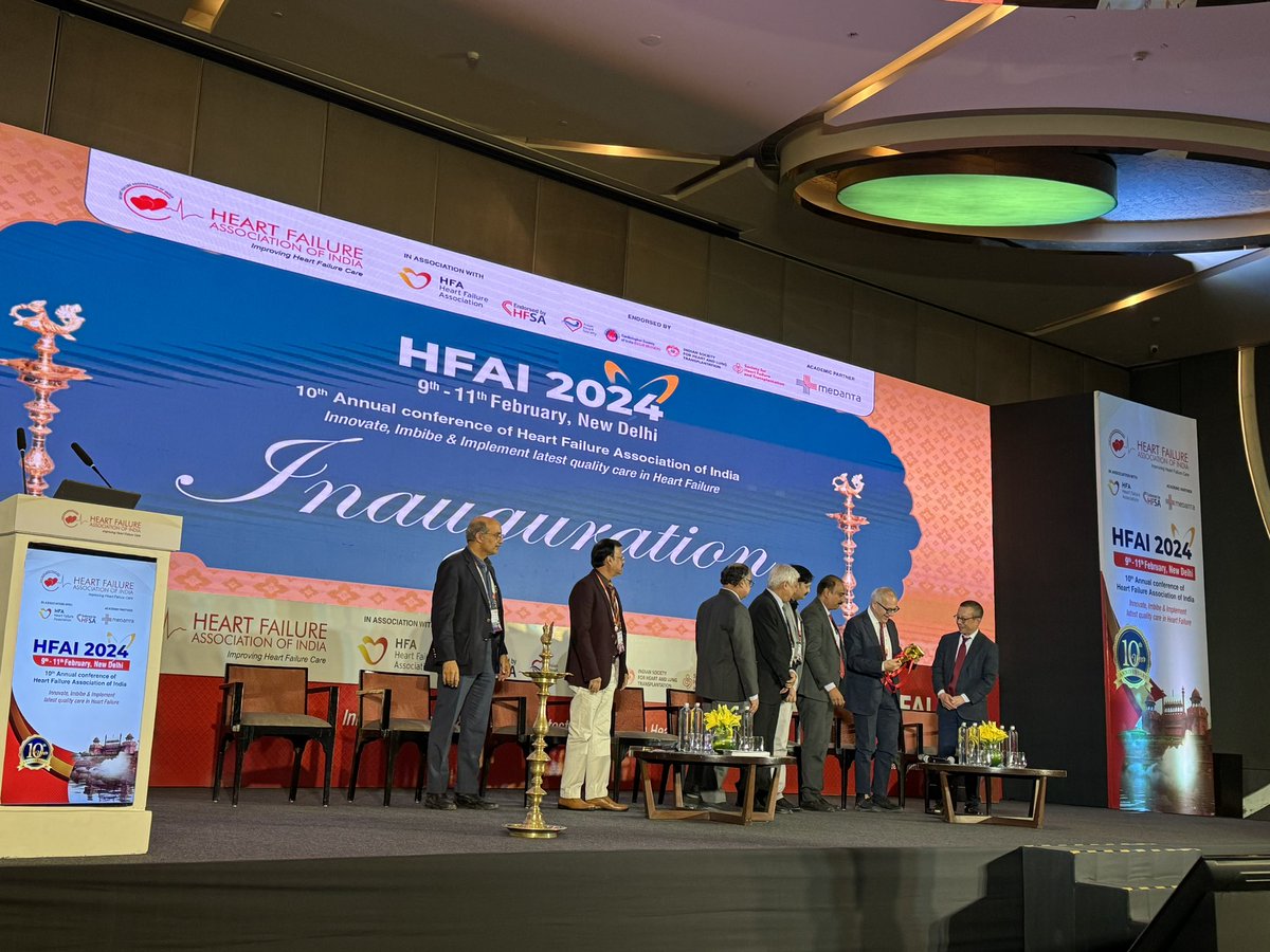 Remarkable 1st day representing @HFSA w/ @JamesCFangMD & @ShashankSinhaMD alongside @escardio HF ⭐️ @MarcoMetra at the 10th annual @hfai20 conference in Delhi🇮🇳 🙏🏽 to @arvind_trindade for being a real #HeForShe in consistent & steadfast support 💜 @MountSinaiHeart @DLBHATTMD