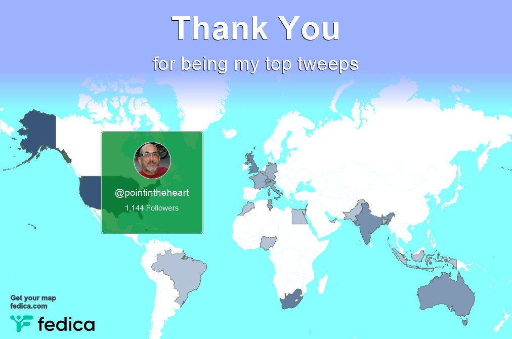 shimonzk's tweet photo. Special thanks to my top new tweeps this week @pointintheheart https://t.co/5k4iTpcQJo
