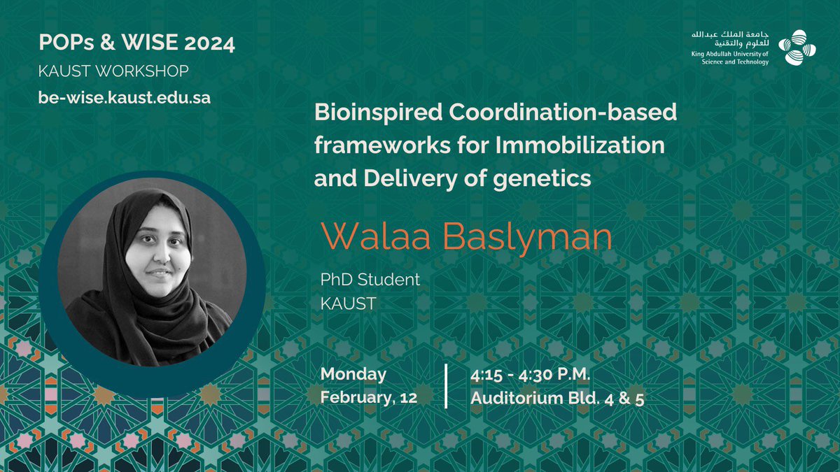 <a href="/wala32006/">WaLae</a> will also give us a sneak peak of her research and the ground breaking science they do <a href="/ShmsLab/">Khashab Group-ShmsLab</a> 😎💪🏽

Know more at: be-wise.kaust.edu.sa pic.x.com/QLtNwzkv4j