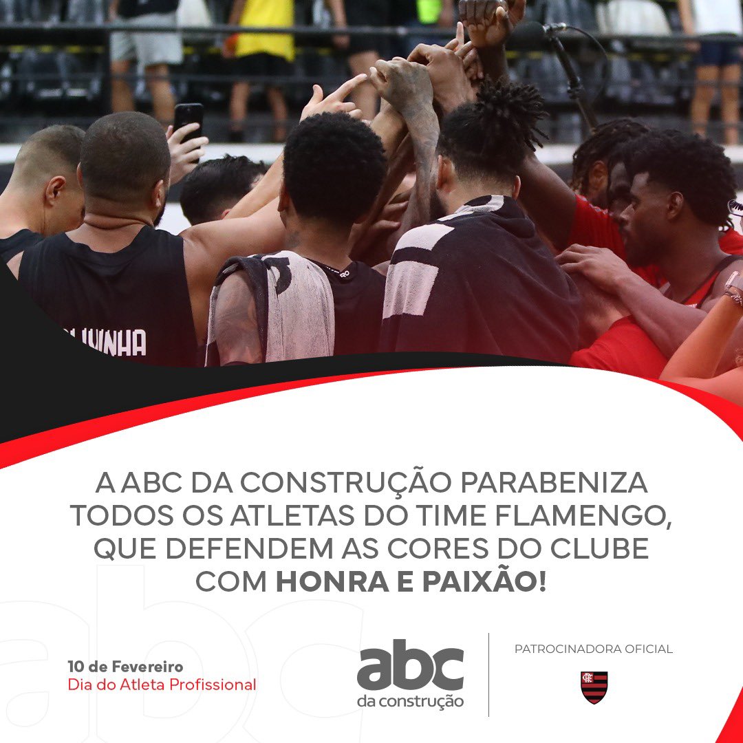 TimeFlamengo's tweet photo. Parabéns aos atletas que representam o Flamengo por darem o melhor de si a cada jogo e inspirarem milhões! 🌟
A ABC da Construção, Campeã do Acabamento, orgulha-se de apoiar e celebrar o Dia do Atleta com o Time Fla! Vamos juntos rumo a mais vitórias! 🔴⚫
#DiaDoAtleta
.
Cadastre-se e saiba mais desta parceria
➡️ https://t.co/x1rhQ2bURL
#ABCFLA