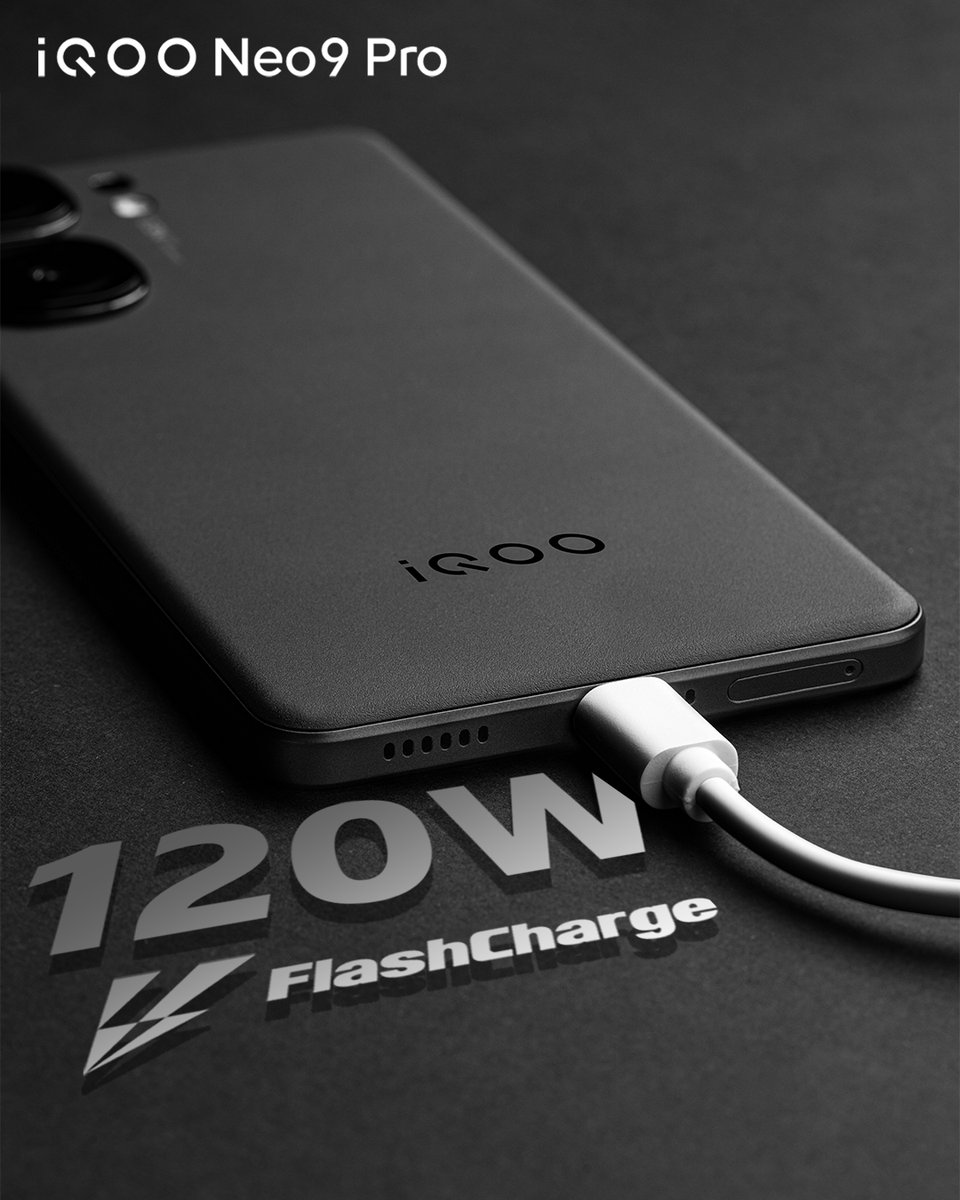 nipunmarya's tweet photo. Fast, furious, and ready for action!⚡️🚀

Never miss a beat with #iQOONeo9Pro's 120W FlashCharge.

#PowerToWin https://t.co/lp39cgGFWW