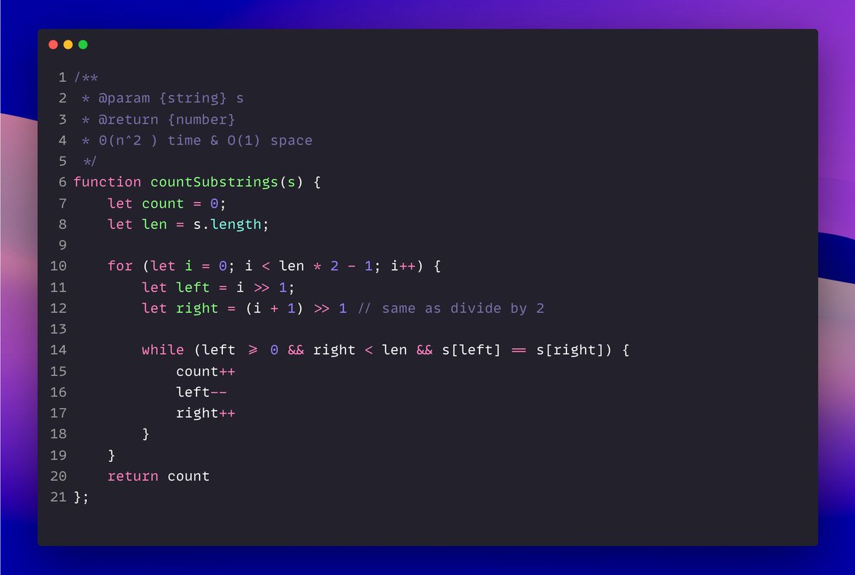 mesunilbagde's tweet image. Daily Coding Problem

647. Palindromic Substrings

#coding #alwaysbecoding #learnbydoing #javascript #leetcodestreak