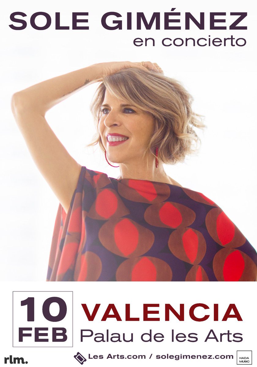 Esta noche volvemos a @LesArtsValencia en un concierto único de CELEBRACIÓN 🙏🏼 40 años de música junto al público valenciano, @OficialRevolver y @SSocialOficial 🤩🤩🤩 solegimenez.com ÚLTIMAS ENTRADAS DISPONIBLES!!!!
