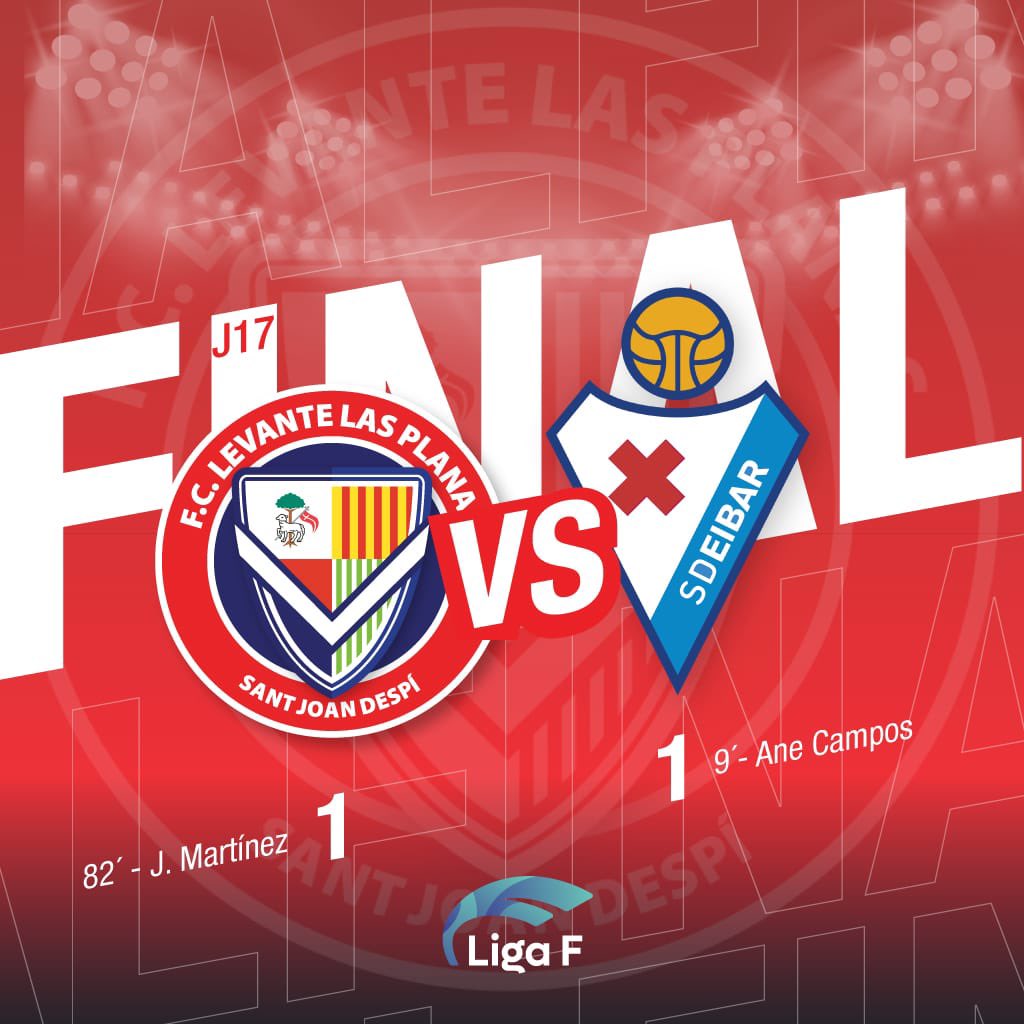 Punto en casa ante el <a href="/SDEibar/">SD Eibar</a> 

💪🏼 A seguir, ¡equipo!

#LigaF #AúpaLevante ⚪️🔴