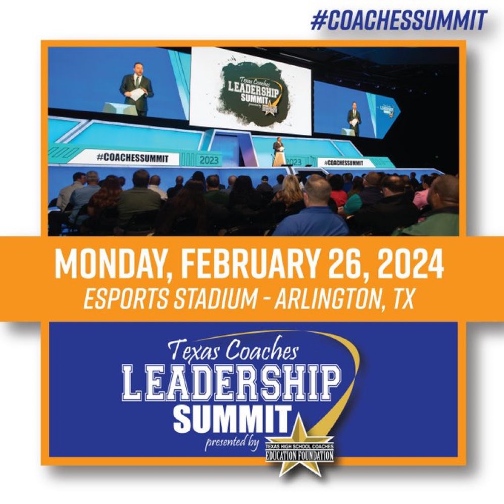 Big thanks to @THSCAcoaches for inviting me to give my keynote at this year’s Texas Coaches Leadership Summit. Words can’t express how excited I am to speak and serve. Please click the link below for more information. thsca.com/summit #iLEAD #GrowthMindset #CDOC #EPG