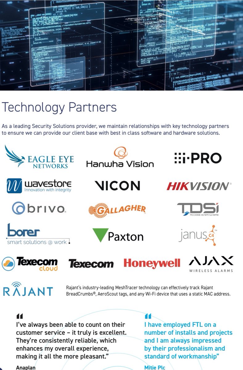 FTLSecurity's tweet image. Our key technology partners.