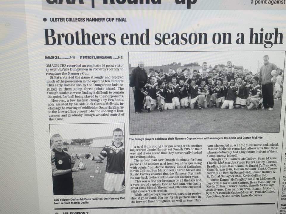 Some interesting articles appearing online this morning.  Hope to see many of our former players in the Athletic grounds tomorrow cheering on our MacRoryCup squad as they aim to win back to back titles. Throw in at 3pm.