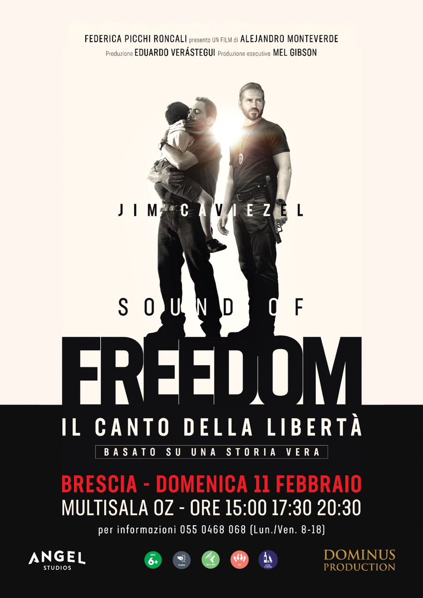 FiorenzaPasini's tweet photo. ANTEPRIMA SOUND OF FREEDOM a Bs al Cinema Multisala Oz
SABATO 10Febbraio ore 16
DOMENICA 11Febbraio ore 15 17,30  20,30 Mel Gibson è tratto dalla storia vera di un agente fbi che lascia il suo lavoro per combattere il traffico internazionale dei minori https://t.co/3XPzVBfplH https://t.co/D5188FtTa2