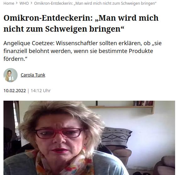 provoziert's tweet image. Heute vor zwei Jahren:

Entdeckerin der #Omikron-Variante Angelique #Coetzee: „Mir wurde gesagt, ich solle öffentlich nicht erklären, dass es eine milde Erkrankung sei.“

#RichtigErinnern