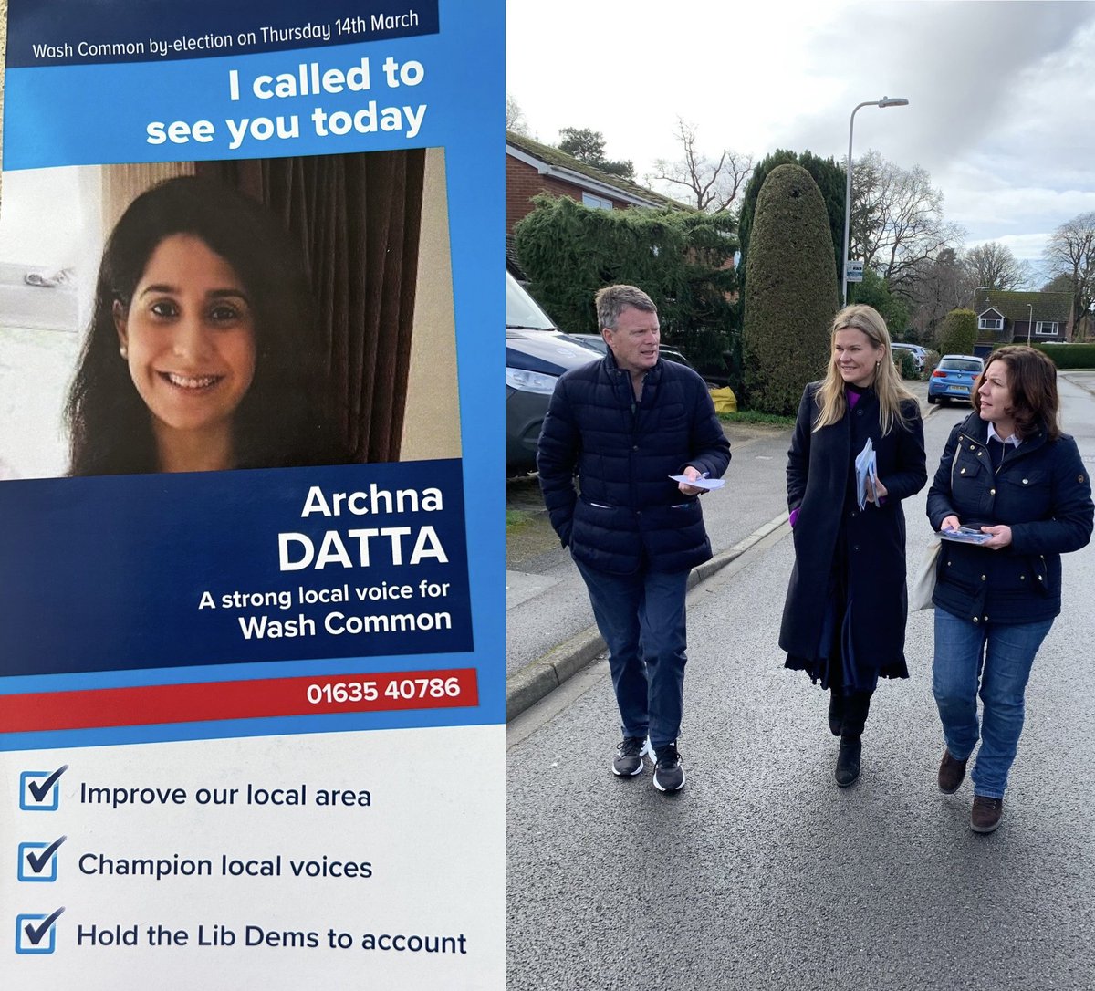 LynneDoherty_'s tweet photo. Good morning in #WashCommon #Newbury this morning. Great support for @Laura__Farris & introducing Archna Datta as @WestBerksCA candidate for @NewburyTC following the rapid departure of the Lib Dem Cllr 🤦🏻♀️ https://t.co/ewBtjDpNrh