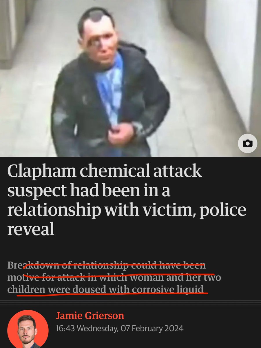 The ‘breakdown of a relationship’ is NEVER a ‘motive’ for an acid attack. People breakup everyday and they don’t heinously disfigure their ex-partners and children. Can’t believe @metpoliceuk is already justifying a suspect’s actions.