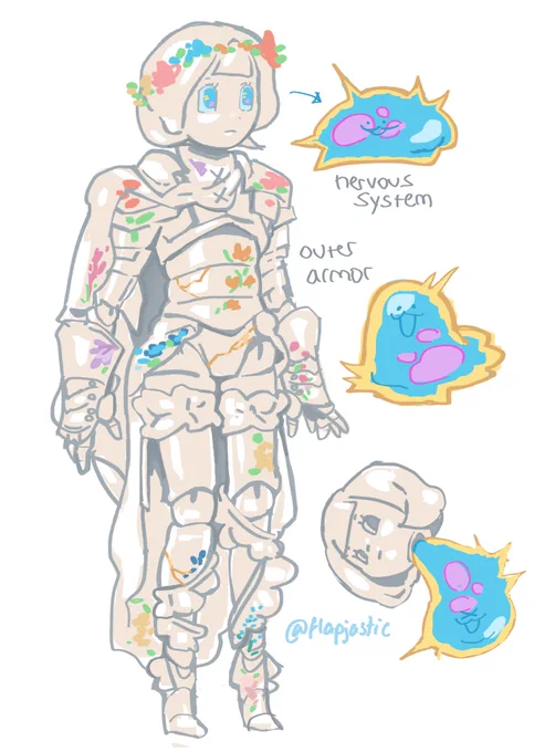 living armor porcelain cleric oc 
