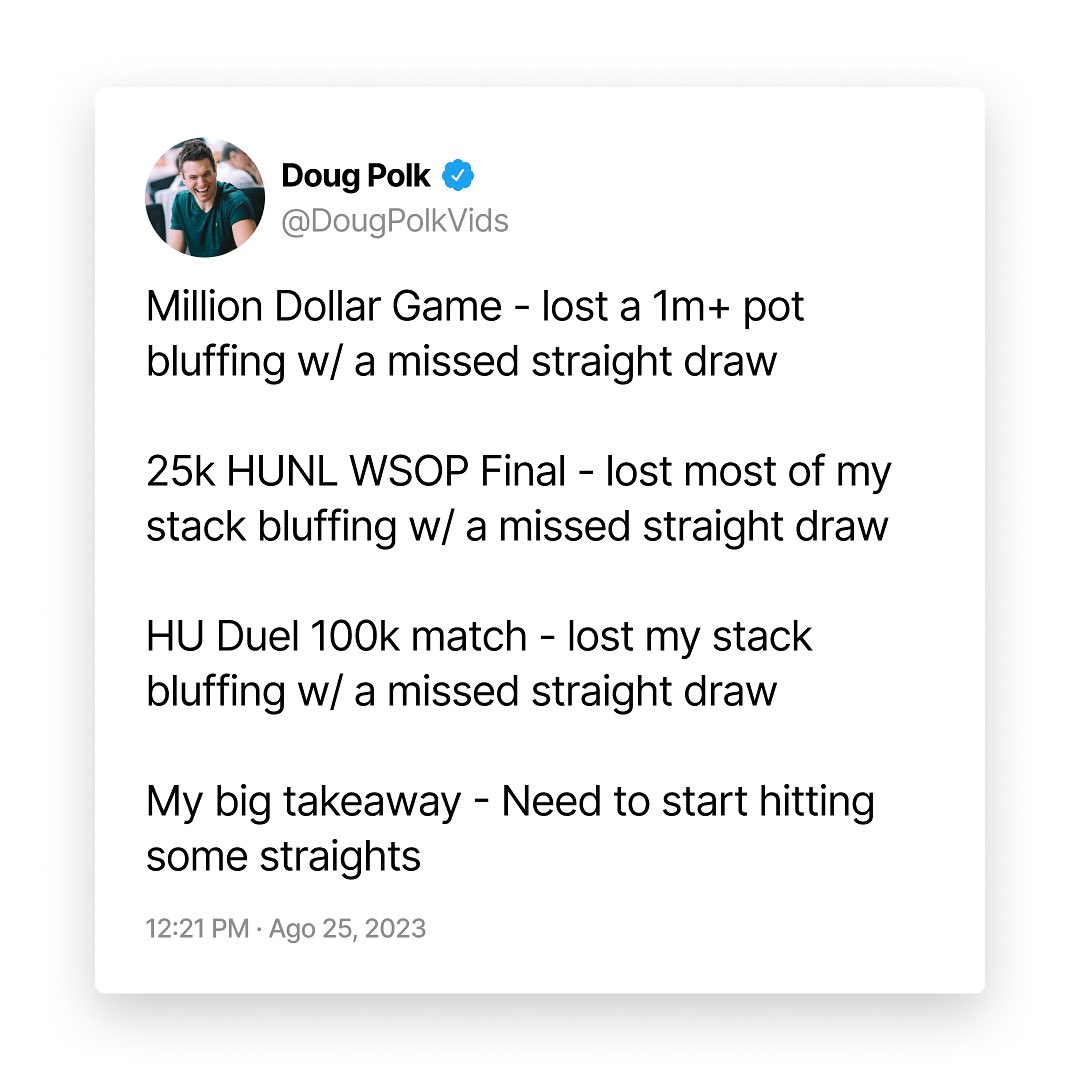 pokerNYC's tweet photo. Sometimes ya just gotta run better
#poker #pokernight #pokerlife #tournament #potlimitomaha #nolimitholdem #winner #pokerking #fullhouse #holdem #gambling #potlimit #cash #hotel #money #plo #gamble #macau #bet #winning #betting #casinoroyale #chips #playingcards #nycpoker https://t.co/ZSOMkyWJpB