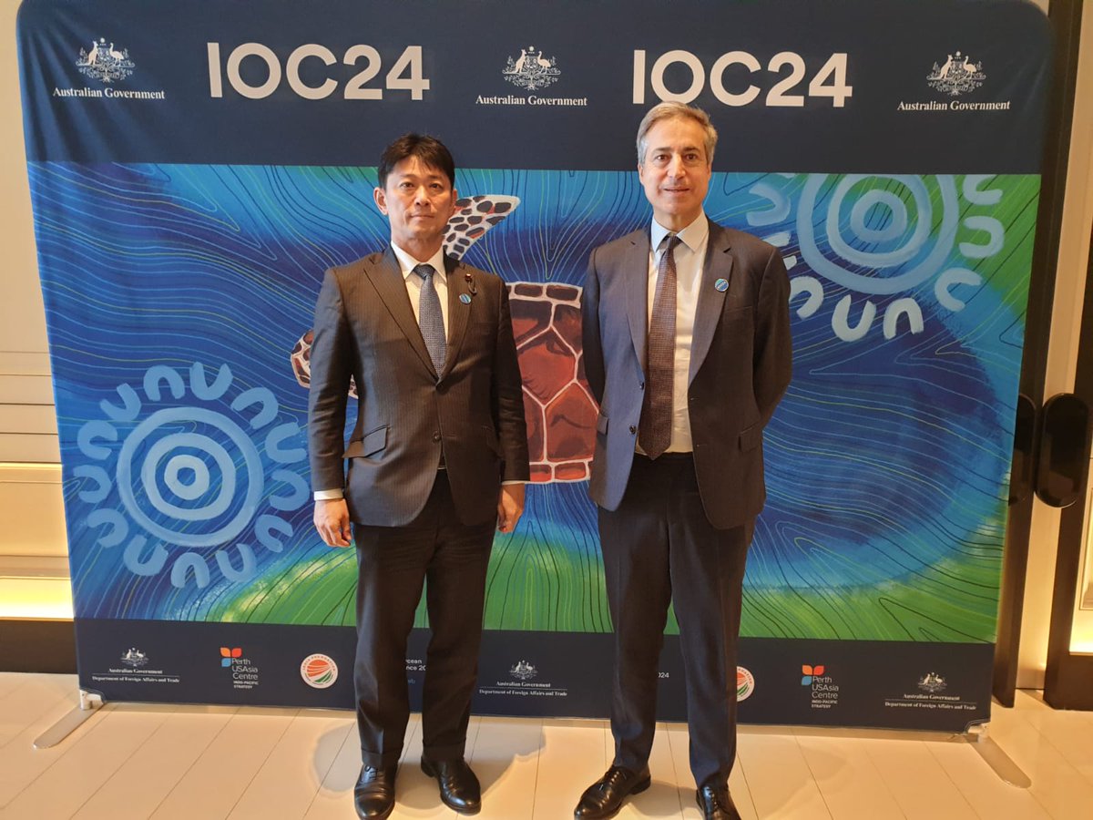 MarcAbensour's tweet photo. Excellent meeting with 🇯🇵 Parliamentary Vice Minister for Foreign Affairs Komura Masahiro on potential avenues for cooperation in the Indian Ocean. #IOC24 @AmbJaponFR https://t.co/lUtS3QNDTc