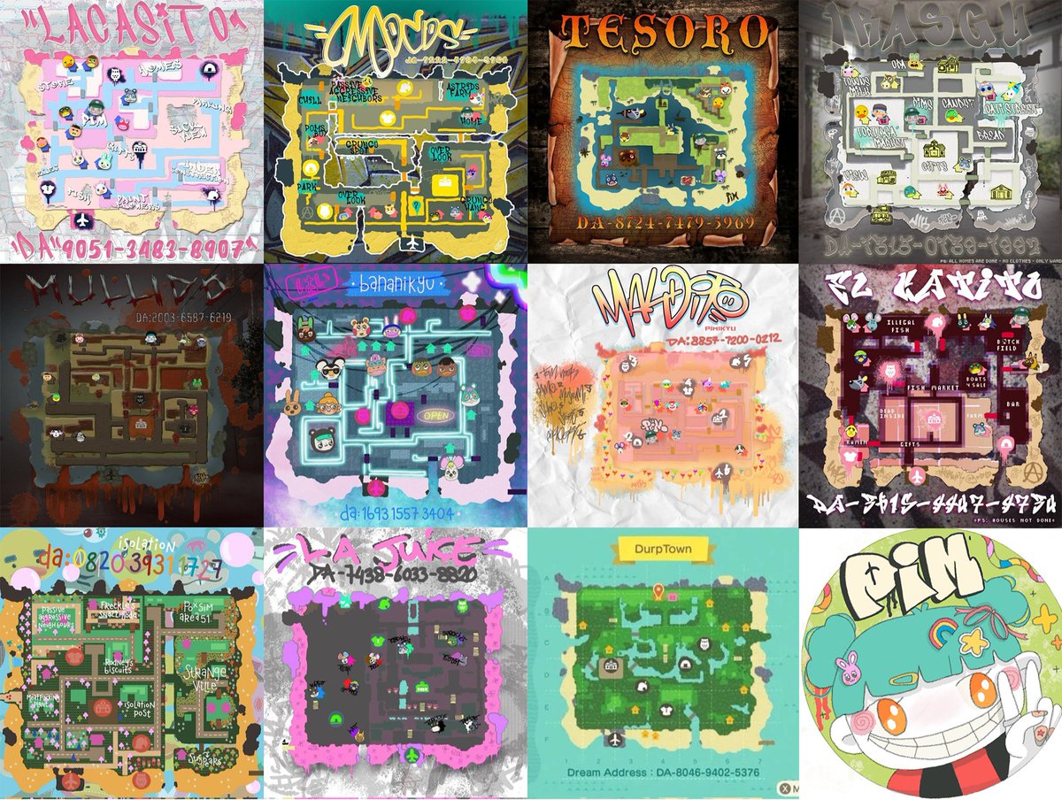 All my DA's! Durptown: Horror/LaJuice: Cyber city/isolation: Pimcore town/ Maldito: Kidcore pimcore/Bananikyu: Cyber  Rustic city/Mullido: Silent Hill/Mocos: Yellow town/Tesoro: Cyber pirates/Lacasito: Pimcore village/El Gatito: City port Docks/Trasgu: Fog town