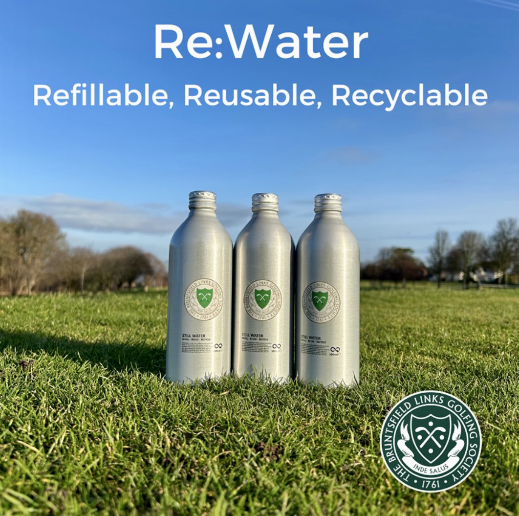 Doing our bit for sustainability and the environment by no longer selling plastic bottles. Our new and reusable aluminium bottles of water are available now to buy from the Pro Shop for £2.70