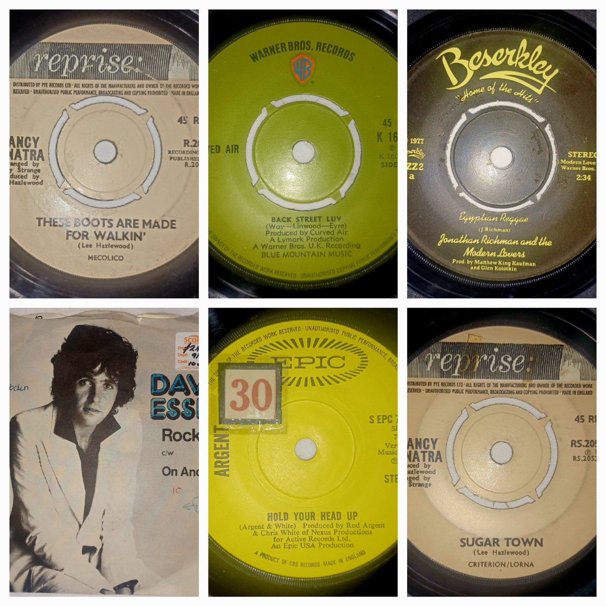 BoutiqueRecord's tweet image. Bargain bin raiding!
10p each 💰 
#flashbackrecords #7inchvinyl #7inchsingle #7inchrecords #bargainhunting #davidessex #nancysinatra #JonathanRichman #curvedair