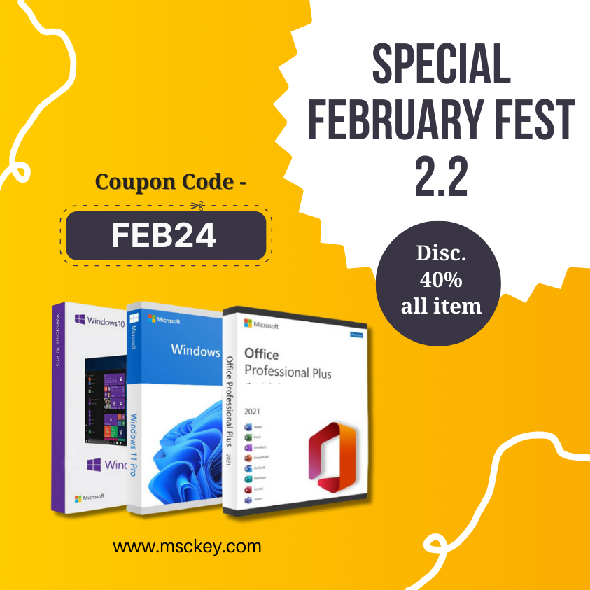 Don't miss the @Msckey February Fest Sale! Use coupon FEB24 to save 40% storewide for huge deals on Windows 10, Windows 11, Office 2021 and bundles - genuine keys, fast delivery! Offer ends Feb 14, so take advantage now!
msckey.com/product-catego…

#office2021 #February2024 #Win11