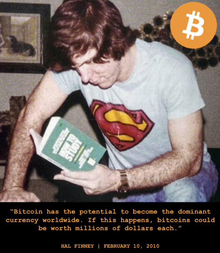 pete_rizzo_'s tweet photo. ✨ Hal Finney predicting $1 million #Bitcoin when the price was only $1, exactly 14 years ago. 

Visionary 👑 https://t.co/vwP0iz7Iaj
