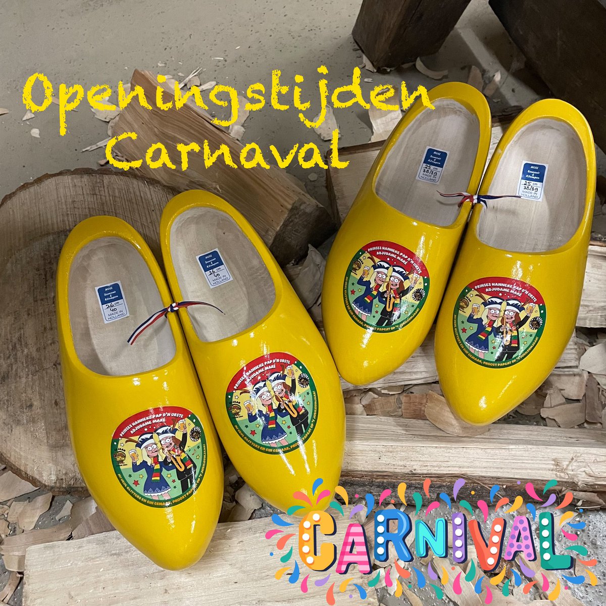 🎉🎭 Carnaval Openingstijden 🎭

Met carnaval hebben we aangepaste openingstijden.

Maandag 12 februari: Gesloten
Dinsdag 13 februari: Gesloten

De webwinkel is WEL geopend 🌷

happyclogs.nl

 ❤️14 februari is onze klompenwinkel in Nijnsel weer open vanaf 08.30 
🔴🟡🟢