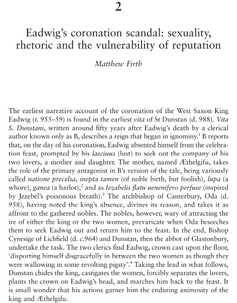 Proofs! Always exciting. In full awareness of @kateweikert's just-published essay on the topic (we take different approaches!), I'm looking forward to seeing this in print soon in @GabbyStorey and @yolandedaragon's volume 'Pre-Modern Ruling Sexualities'. manchesteruniversitypress.co.uk/9781526175847/…