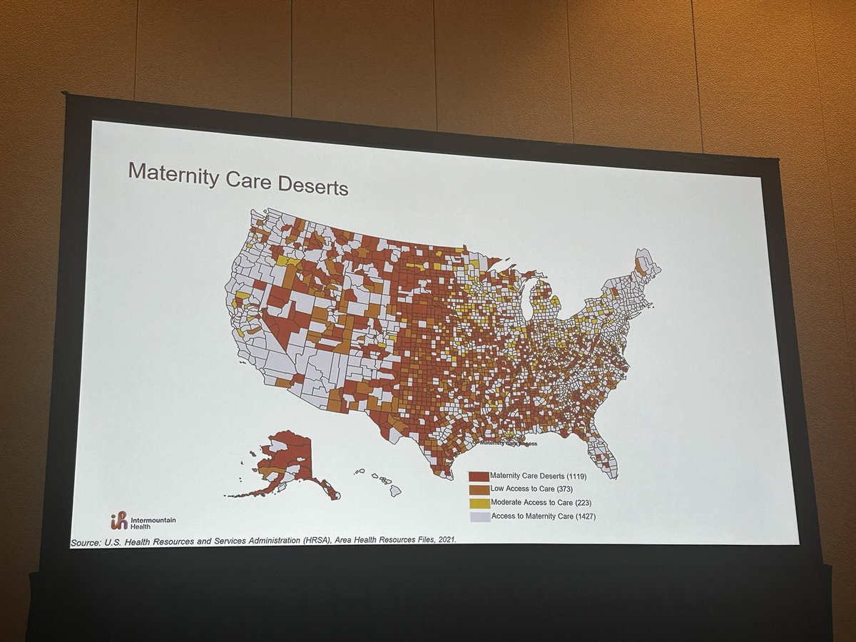 70% of rural Americans lack #broadband which prevents use of #telemedicine to improve #maternalhealth in #rural communities where #maternitydeserts are forming at alarming rates.  <a href="/MySMFM/">SMFM</a> #teamzebra presenting on telemed solutions to this right now!!
