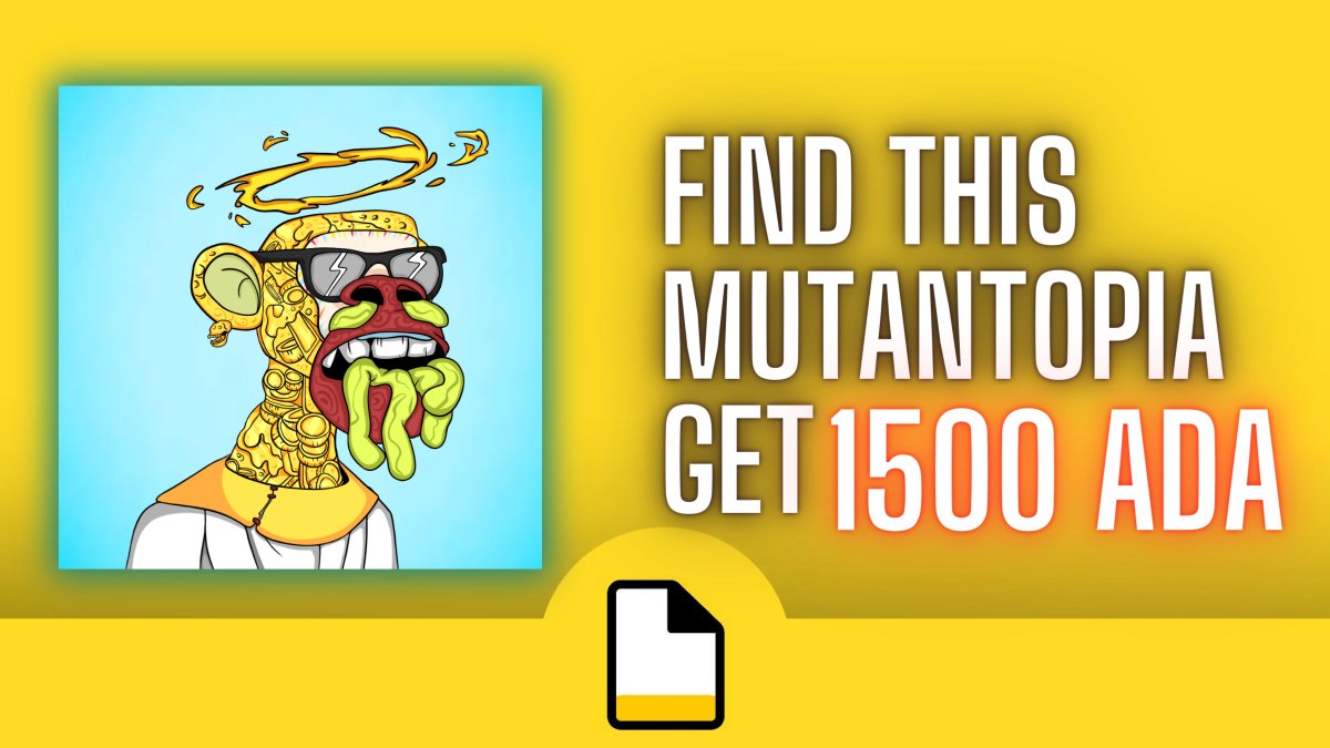 🔥Mutantopia FINDING EVENT is active! 🔥
The lucky person who finds this NFT within 24 hours will win 1500 ADA. GOOD LUCK!

CLICK HARD! 🍀jpg.store/collection/mut…

🎁1x 25 ADA
🎁1x Free Mint
👉🔁💗Follow <a href="/mutantopia/">Mutantopia | Mint Live on @JpgStore</a>
👉Join: discord.com/invite/FcqJQnZ…
👉Tag #cardano and tag 3 friends