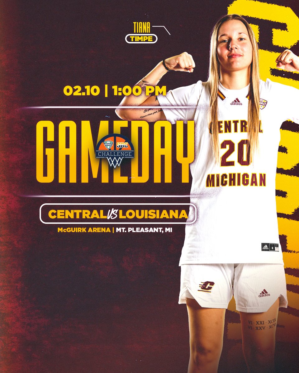 CMUWBBall's tweet photo. Hosting the Ragin' Cajuns for a quick break from the #MACtion

🕐: 1 PM
📍: MOUNT PLEASANT
🏟️: McGUIRK ARENA

📺📻🎟️📈📝 at https://t.co/4sEWIHeemd! 👇

🔗: https://t.co/JkKzRYdHIQ

#FireUpChips🔥⬆️🏀 | #WeAre1 https://t.co/ElK9fDhjGA
