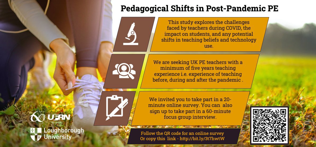 🌟Calling All UK PE Teachers!
Join the 35 UK colleagues who have already responded by participating in our research exploring pedagogical shifts in PE following the pandemic to better understand the challenges and any adaptations made. bit.ly/3t7hwtW