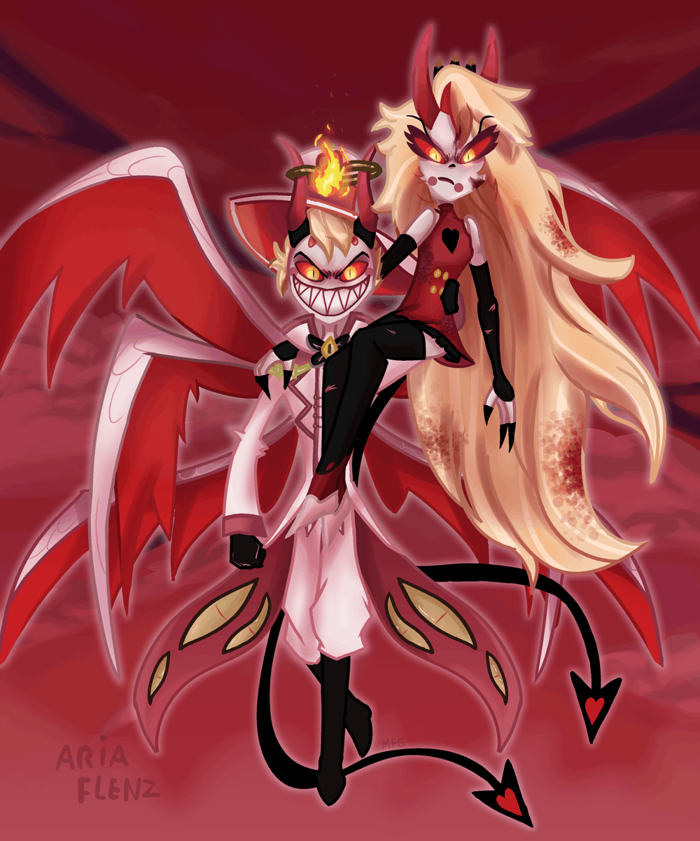 Ariaflenz's tweet photo. #Hazbinhotel #FanArt #LuciferMorningstar #CharlieMorningstar #HazbinHotelFanart #illustration https://t.co/HRP1i0O5MV