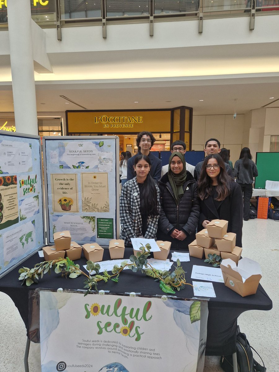 Our @youngenterprise team 'Soulful seeds' are having a brilliant day in Watford shopping centre! Promoting and selling their product with such confidence! We are all very proud of you 👏