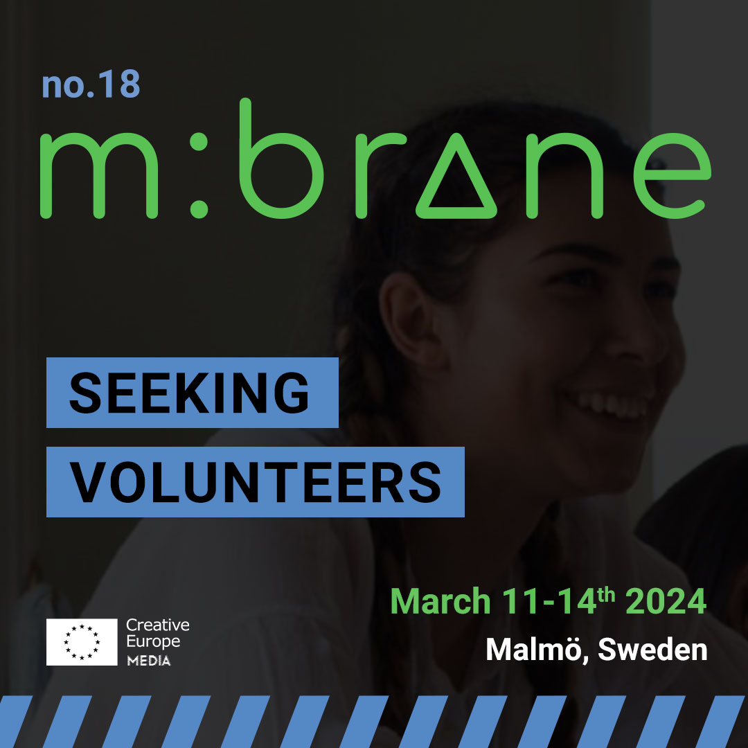 Volunteer at m:brane Forum 2024!
We are looking for volunteers as passionate as us for the annual m:brane Forum, a stage for creative audio-visual projects and industry professionals to communicate, connect, and thrive.
Join @ mbrane.se/volunteers/ 
#mbrane2024 #volunteer