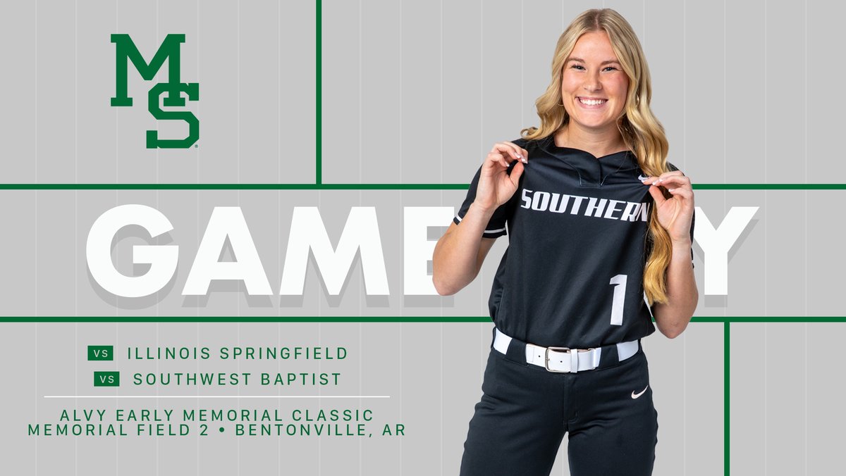 MSSUSoftball's tweet image. Alvy Early Memorial Tournament
🦁 -- Peyton Hawkins
vs Illinois Springfield
⏰ -- 11:00 a.m.
vs Southwest Baptist
⏰ -- 1:30 p.m.
📍-- Memorial Field 2 | Bentonville, AR
📈 -- loom.ly/wOdrMog