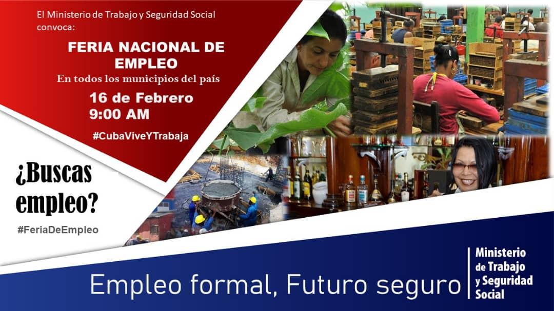 Coordinadas por las Direcciones d Trabajo, bajo la conducción d las autoridades locales, los empleadores d las distintas formas de gestión, como las empresas estatales, las bases productivas, cooperativas no agropecuarias y TPCP participarán en la #FeriaDeEmpleo

#SanctiSpíritus