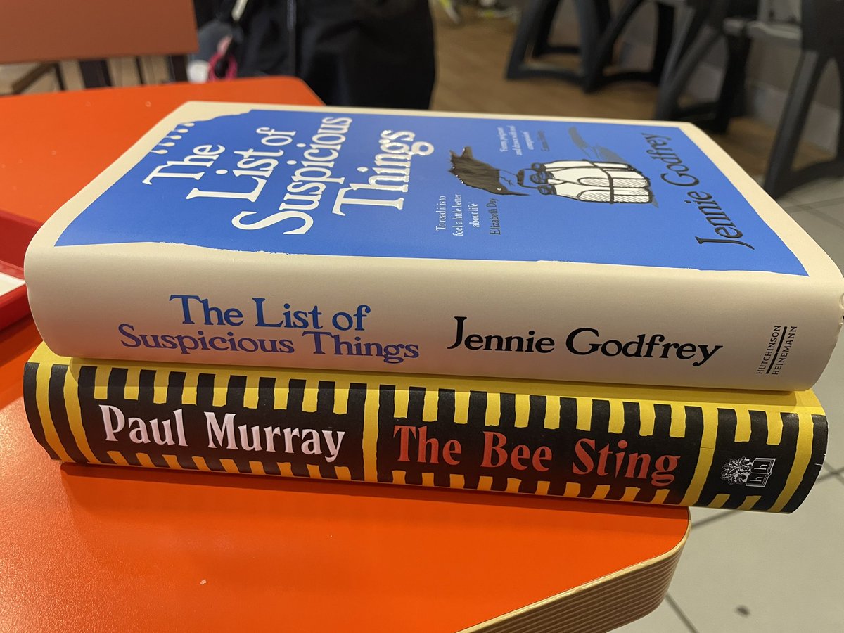 Away shopping to find an outfit for a thing and bought books instead. Not even sorry. 
Keep seeing these two books everywhere, so… 
@jennieg_author #thelistofsuspiciousthings
Paul Murray #thebeesting 

📚