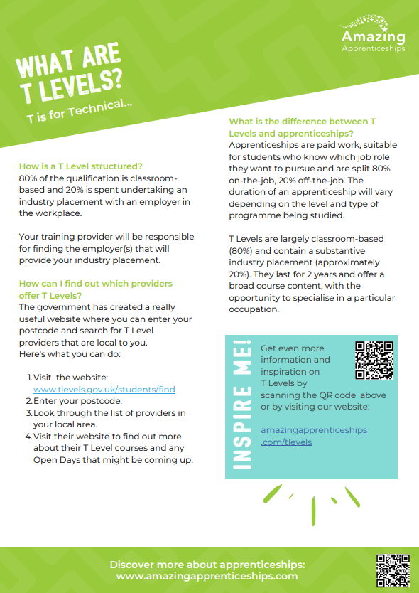 "T Level Thursday is here! Take a look at this amazing rapid read to gain an insight into the T Level experience and discover the possibilities."
#NAW2024 #apprenticeships