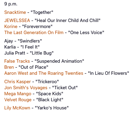 WXPN Local (@wxpnlocal) on Twitter photo Did you miss WXPN Local? We played music by <a href="/ThePissedJeans/">Pissed Jeans</a>, <a href="/sweetpilll/">Sweet Pill</a>, @restorations, <a href="/anikasneaka/">anika pyle</a>, <a href="/TyMathis97/">Ty Mathis</a>, <a href="/elicapella9/">Eli Capella</a>, <a href="/SNACKTIMEPHILLY/">SNACKTIME</a>, <a href="/jewelssea/">꠹ꫀ᭙ꫀꪶᦓᦓꫀꪖ</a>, <a href="/tlgofmusic/">THE LAST GENERATION ON FILM</a>, <a href="/lilymckown/">ℓιℓу</a> and more! Hear the full show at the link, see the playlist below. xpn.org/program/wxpn-l… Did you miss WXPN Local? We played music by <a href="/ThePissedJeans/">Pissed Jeans</a>, <a href="/sweetpilll/">Sweet Pill</a>, @restorations, <a href="/anikasneaka/">anika pyle</a>, <a href="/TyMathis97/">Ty Mathis</a>, <a href="/elicapella9/">Eli Capella</a>, <a href="/SNACKTIMEPHILLY/">SNACKTIME</a>, <a href="/jewelssea/">꠹ꫀ᭙ꫀꪶᦓᦓꫀꪖ</a>, <a href="/tlgofmusic/">THE LAST GENERATION ON FILM</a>, <a href="/lilymckown/">ℓιℓу</a> and more! Hear the full show at the link, see the playlist below. xpn.org/program/wxpn-l…