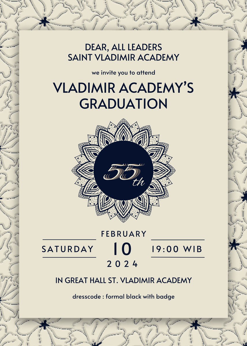 VNA_Nation's tweet photo. ㅤㅤ
Greetings to All Leaders,

In line to celebrate the 55th Graduation, we would like to invite you to attend #SVA55thGrad. Your attendance will be highly appreciated, Thank you.

🖇 : https://t.co/a7g6U9TsPg
ㅤㅤ https://t.co/yGcfj2e8DY