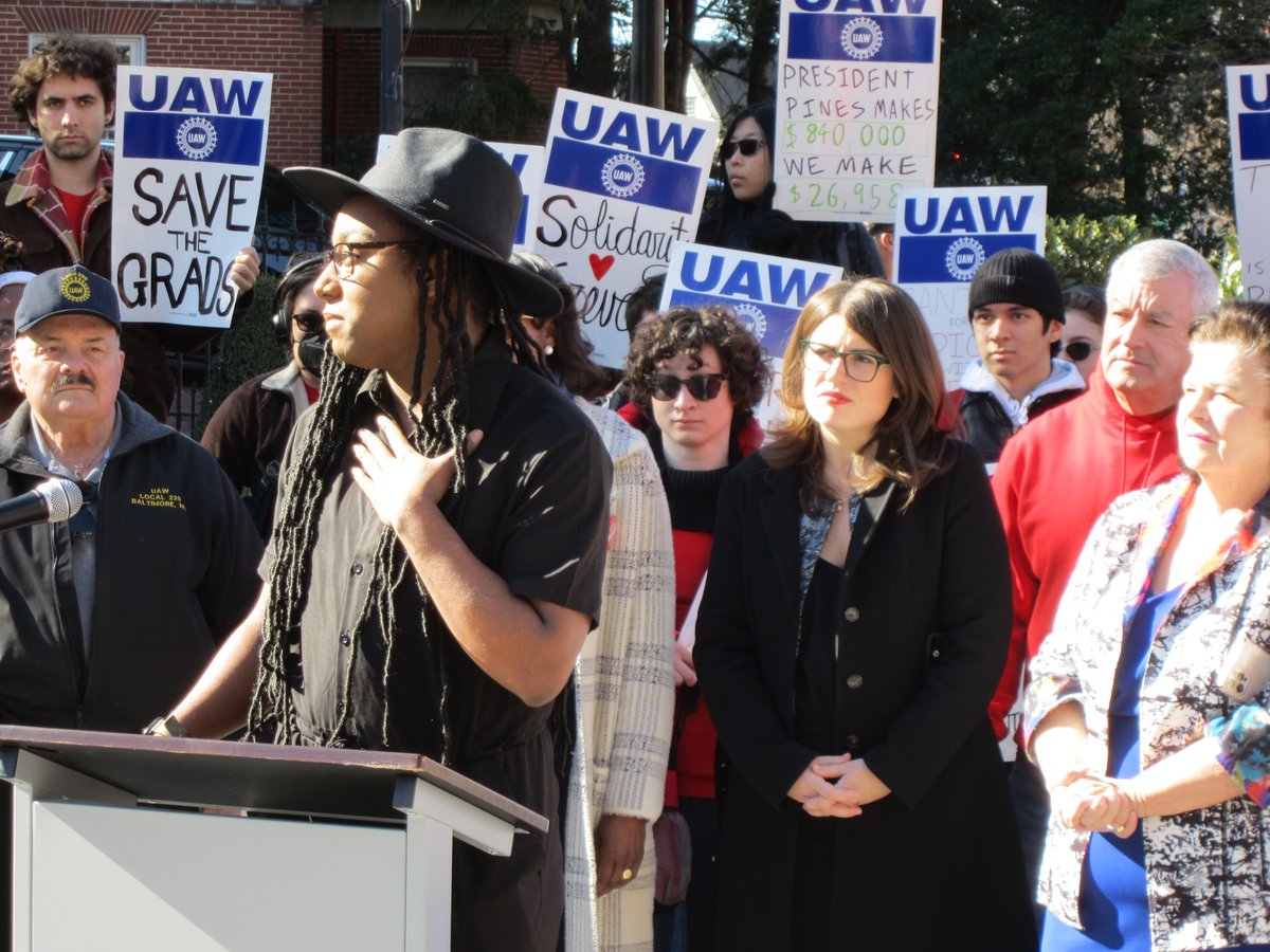 UAM_UMD's tweet photo. Fantastic rally yesterday in Annapolis in support of HB0943, which would give higher ed workers in Maryland the right to collective bargaining! Proud to stand with @UMD_GLU @UAW @AFTunion in the fight for #CollectiveBargainingNow https://t.co/flzfbjlzQt