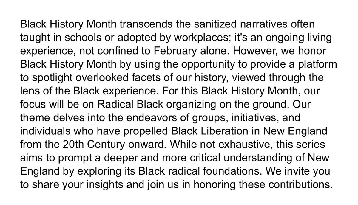 #blackhistorymonth #bhm #newengland #blackradicals #maine #vermont #newhampshire #massachusetts #connecticut #rhodeisland #wethepeople #abolition #blackbostonians #wethenorth #blackliberation #blm #blacklivesmatter #blmboston ￼