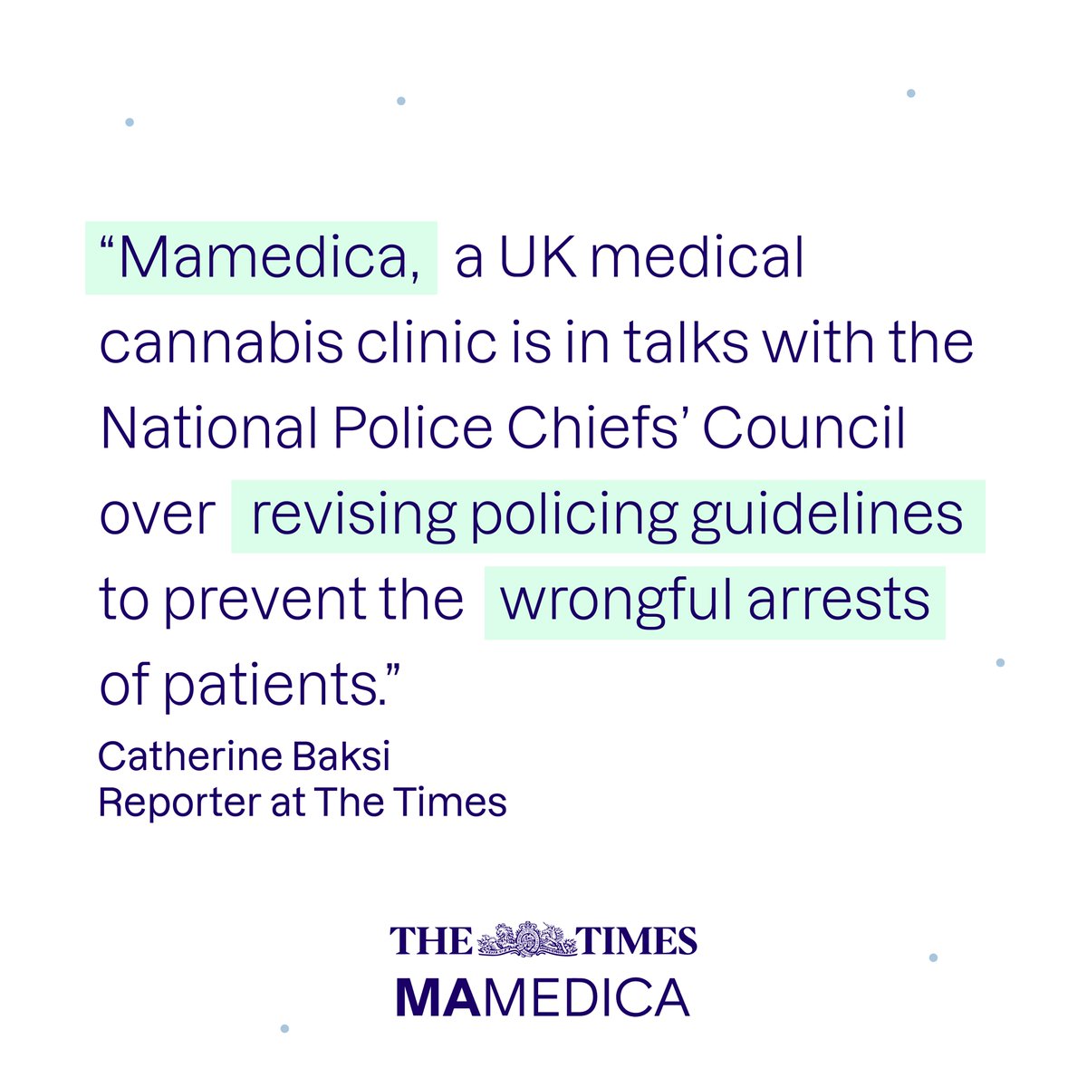 mamedicauk's tweet image. 👉 As a medical cannabis patient, you deserve to feel safe to use your medication freely.

That's why we're collaborating with the National Police Chiefs' Council to help prevent the wrongful arrests of patients. 

Thank you to @legalhackette at @thetimes for sharing our story.