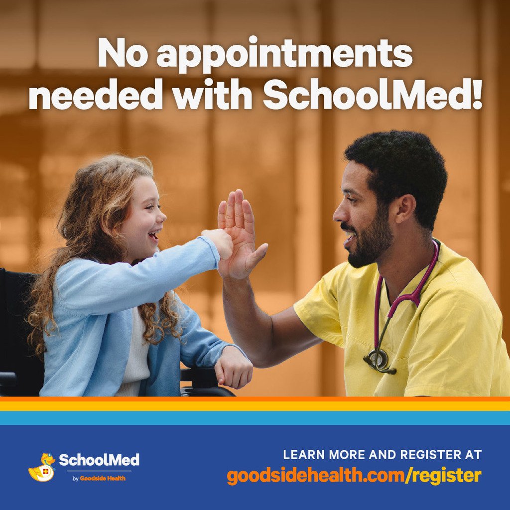 👏 No appointments are needed with #SchoolMed! We know it’s hard sometimes to get in at the doctor’s office, so now your student has access to a provider on campus!
Sign up your student today at gsh.co/chapelhillisd-…