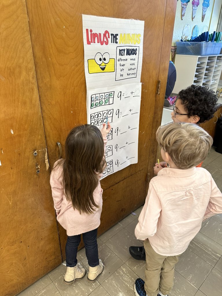 MsDalyOP's tweet photo. Building thinking classrooms in kindergarten math! Finding different ways to decompose the number 9! Thanks for the great presentation @MsIanucilliOP and Ms. Kallok! https://t.co/pwtgtIZG6g