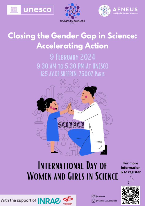 #WomenInScience Only 1 in 3 researchers are women❌ How to close the Gender Gap in Science? 💡Innovative education, empowering work environment, role models & mentors to accelerate action 📌@UNESCO event in collaboration with @AFNEUS with the support & participation of INRAE