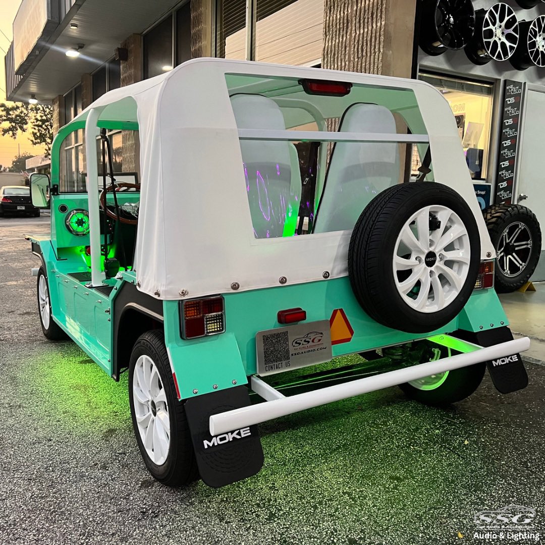 ssgcarcustom's tweet photo. MOKE 🚘 Created by the British Motor Company and Alec Issigonis, the father of the original “Austin Mini”, the #moke was designed to be combat ready, a car that could be parachuted from the skies #thursdayvibes #caraudio  #carlights https://t.co/rKwvaFdEtg