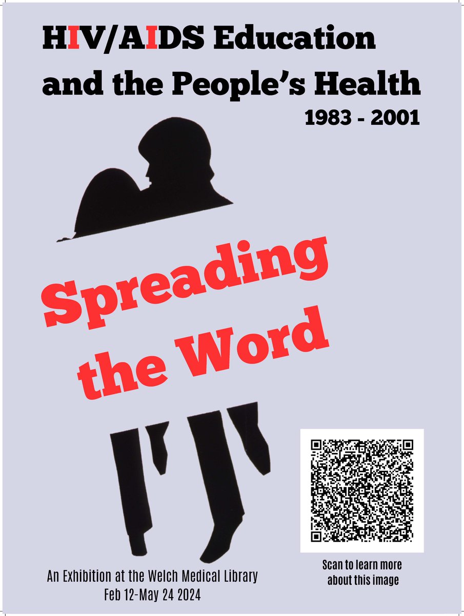 The Institute of the History of Medicine @ihmjhu, in conjunction with the @WelchLibrary and Chesney Medical Archives, has two complimentary exhibitions opening about HIV/AIDS messaging and education. Opens Feb. 12 at the Welch Medical Library. We hope you're able to check it out!