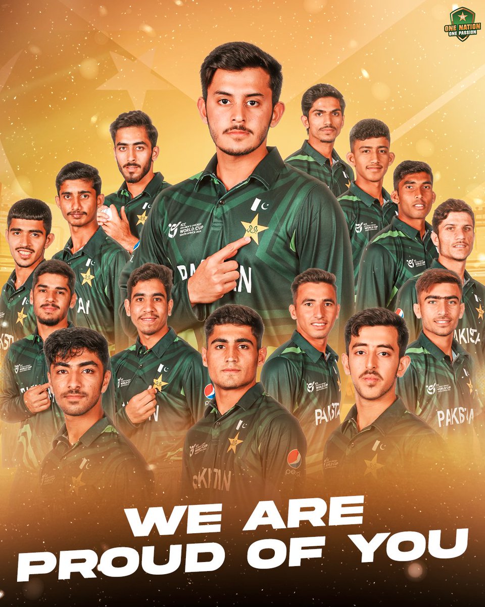 Well played, boys! We are proud of your run at the ICC U19 World Cup 🇵🇰 #PakistanFutureStars | #U19WorldCup | #PAKvAUS