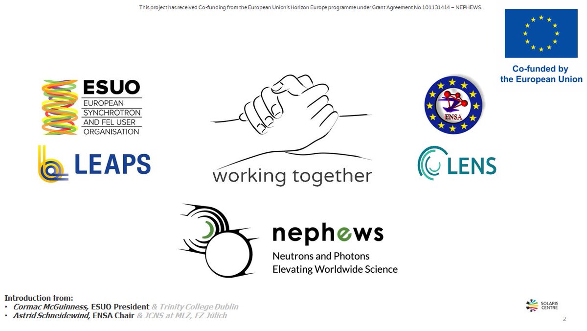 NEPHEWS project kick-off meeting @SOLARIS_science coordinator. #NEPHEWS project = a partnership of @LEAPSinitiative @LENSinitiative and European Users Organisations @NeutronsENSA and @ESUO11 ❤️ Co-funded @EU_Commission @EUScienceInnov Chair of @NeutronsENSA & President @ESUO11