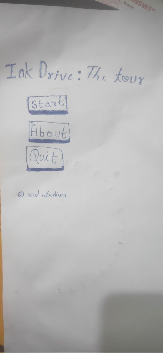 nerdgamedev's tweet photo. Menu for "Ink Drive" https://t.co/3NktzNeVY7