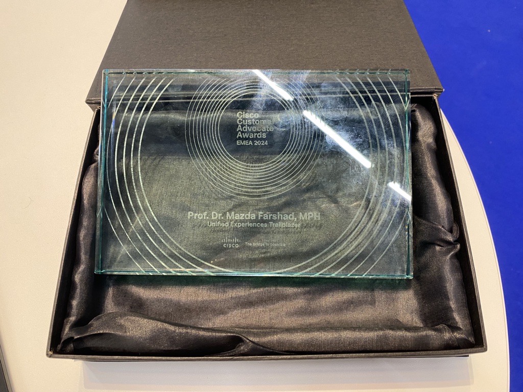 Balgrist University Hospital (@derbalgrist) on Twitter photo Congratulations to Prof. Mazda Farshad for winning the Unified Experiences Trailblazer Award from #Cisco! We are delighted to receive the award and to be included in the Cisco Country Digital Acceleration Program with our @OperatingRoomX <a href="/CiscoInsider/">Cisco Insider</a>
cisco.com/c/en/us/about/β¦ Congratulations to Prof. Mazda Farshad for winning the Unified Experiences Trailblazer Award from #Cisco! We are delighted to receive the award and to be included in the Cisco Country Digital Acceleration Program with our @OperatingRoomX <a href="/CiscoInsider/">Cisco Insider</a>
cisco.com/c/en/us/about/β¦